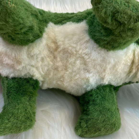 Vintage Polka Dotted Green Brontosaurus Dinosaur 19 1/2" Plush Stuffed Animal - Picture 12 of 13